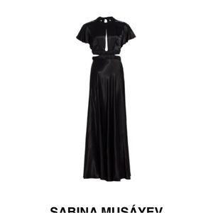 Sabina Musayev black formal satin dress/gown